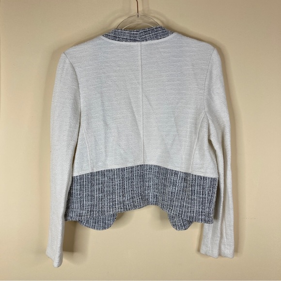 Anthro Dolan Left Coast | Sheridan Off-White Black Open Front Jacket Blazer S - Picture 5 of 5